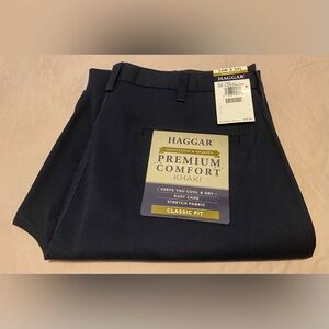 Haggar Premium Comfort Khaki Classic Fit Navy Blue Size 34x34 Men’s NWT